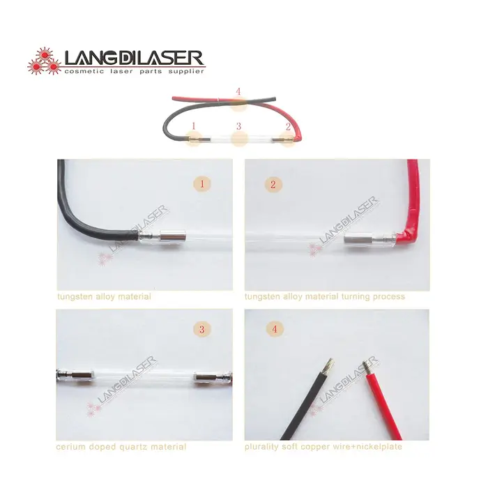 Ampoules laser IPL : 9*65*115F - courbure d'anode, lampe flash IPL pour pièce à main honkonlaser, la