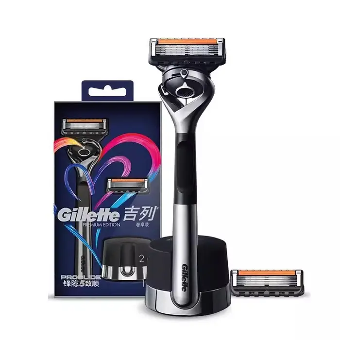 Rasoir Gillette Fusion 5 ProGlide avec support magnétique, édition premium, rasoir pour homme avec 1