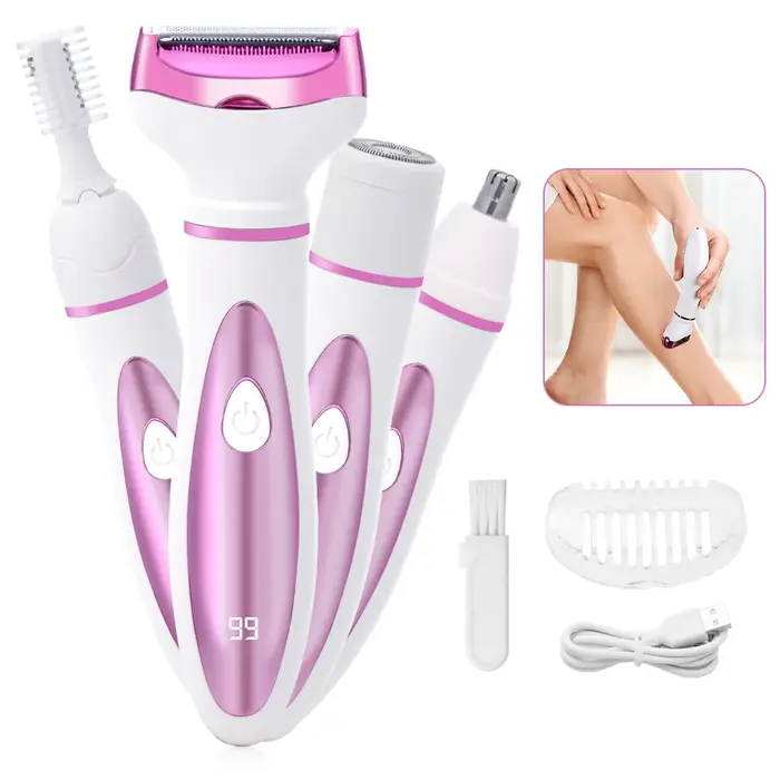 Hatteker 2-en-1 épilateur épilateur jambe corps Portable dame rasoir outil d'épilation aisselles ton