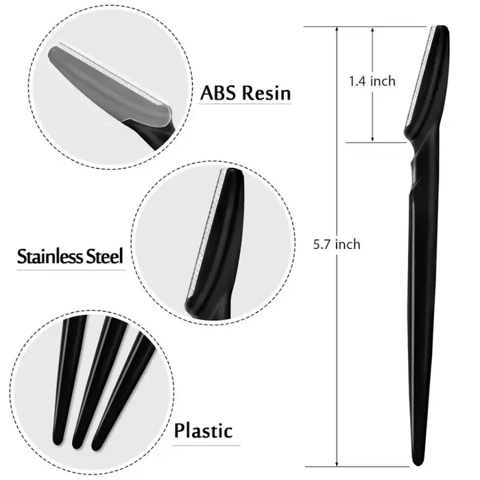 12/30/50 PCS Rasoir de Précision Portable pour Sourcils et Poils du Visage
