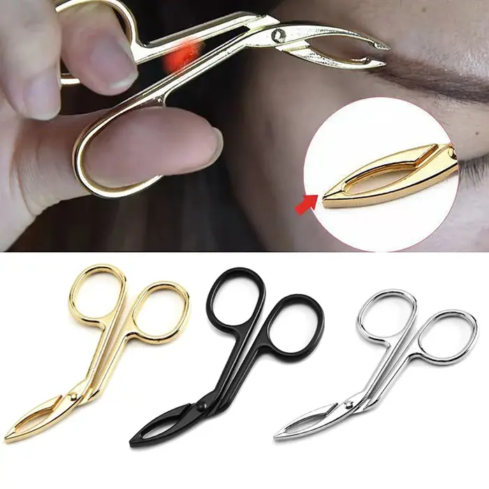Pince à sourcils coudée pointue droite