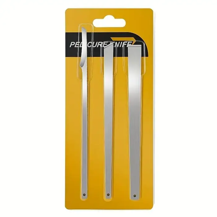 Ensemble de pédicure professionnel 3 pièces: outils de soins des pieds en acier inoxydable pour l'él