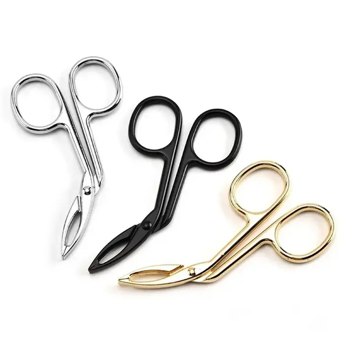 Eyeblogucking-Pince à épiler professionnelle, pince à épiler, ciseaux à coude droit et pointu, extracteur de poils, outils de beauté de maquillage, nouveau