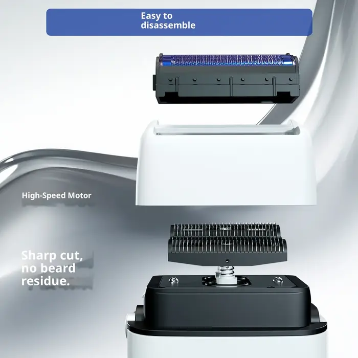 ROSYOUS RS620 Rasoir Électrique pour Hommes, 10000 tr/min, Double Grille Bleue Hypoallergénique, Tondeuse à Barbe Électrique Professionnelle
