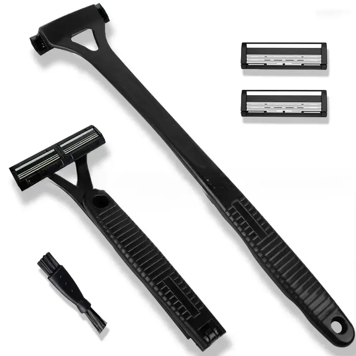1PC hommes Triple lame manuel dos Machine cheveux rasoir sécurité longue poignée pliable tondeuse co