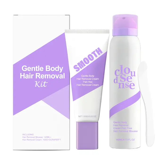 Kit d'épilation indolore pour aisselles, zones intimes et jambes – Soin corporel doux, non irritant,