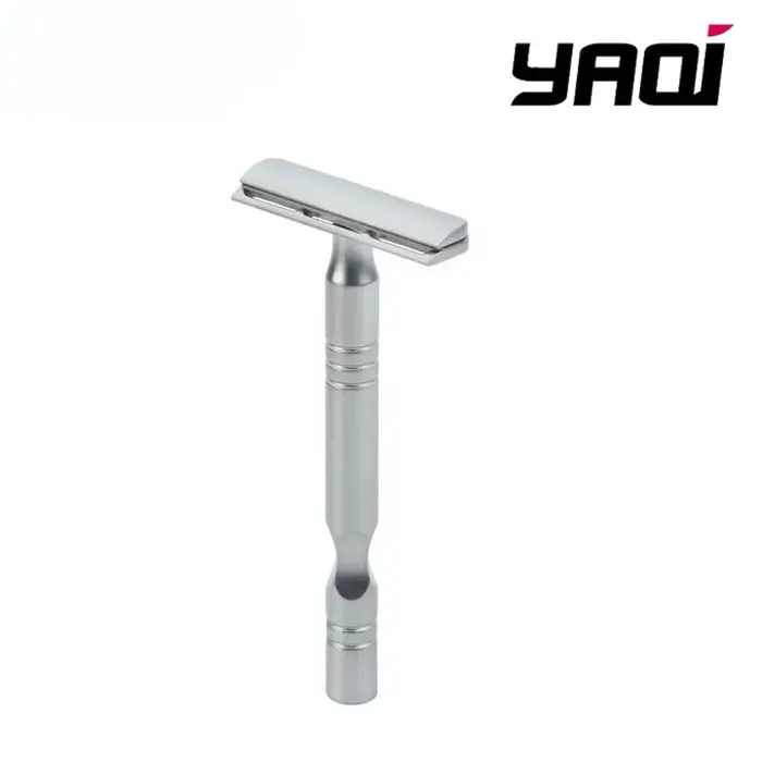Rasoir YAQI couleur Chrome mat lame AC Excalibur à un seul tranchant hommes rasage sécurité