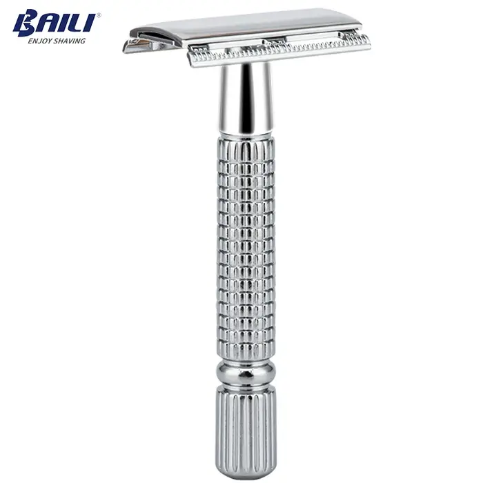 BAILI rasoir de sécurité classique Double bord avec 1 lame en platine pour hommes femmes barbe jambe