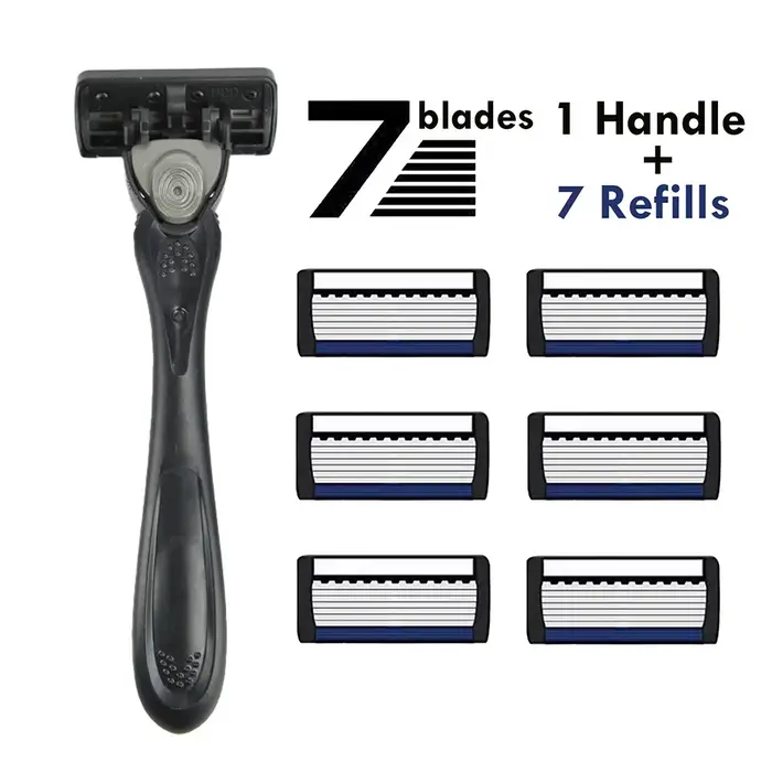 Rasoir manuel étanche pour hommes, lame en acier inoxydable à sept couches, rasage classique, sans I