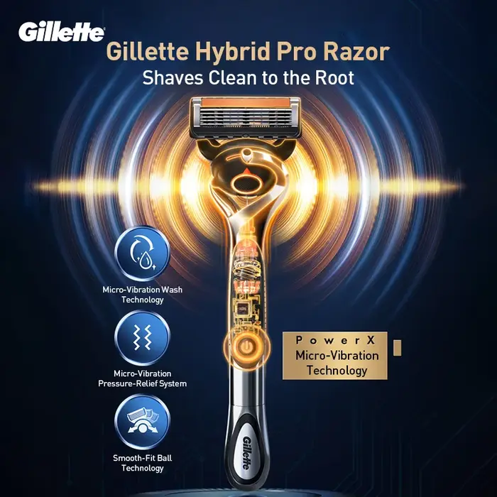 Gillette Fusion 5 Proglide Hybrid 2.0 Power Razor 7 lames de rechange avec bandes lubrifiantes pour un glisse fluide