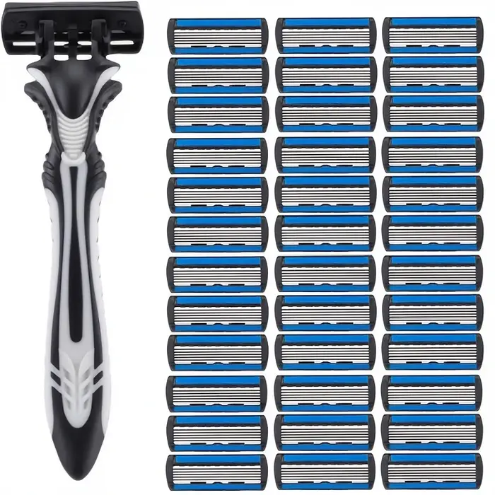 Rasoir multi-lames Men6Manual avec lames en acier inoxydable durables