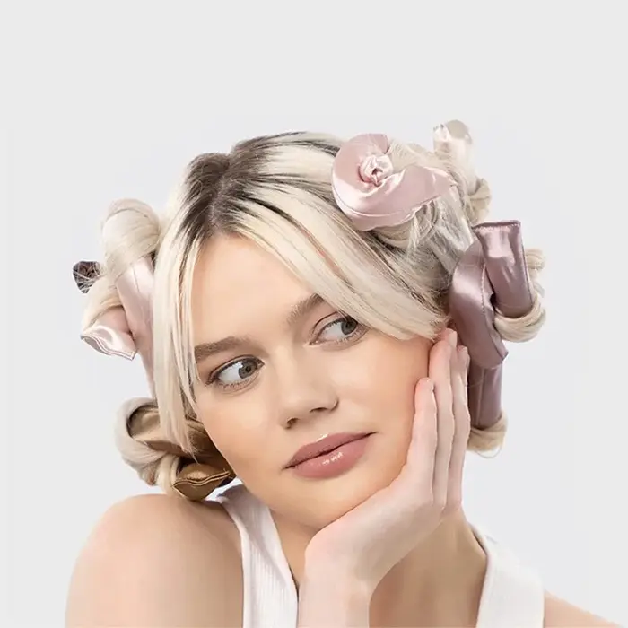 Bigoudi sans chaleur pour dormir 25 cm – Ondulations sans chauffage – Rouleaux à cheveux pour boucles sans effort –