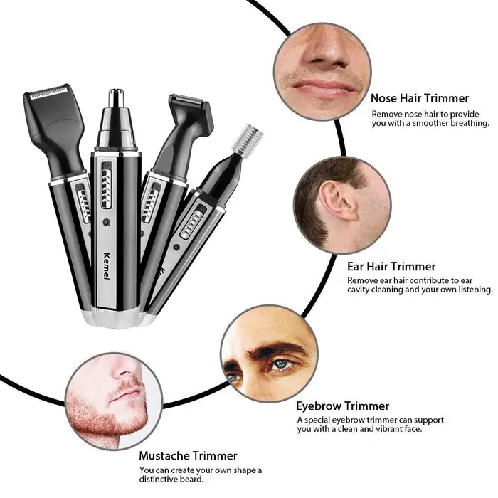 Tondeuse à Barbe Rechargeable 4 en 1 pour Homme, Appareil d'Épilation des Oreilles en Antarcand