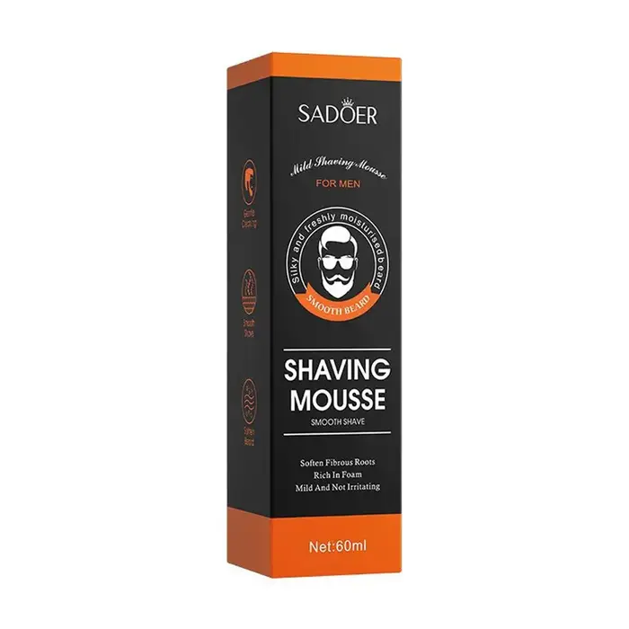 SADOER Mousse à raser pour hommes Mousse à raser pour barbe douce pour homme rafraîchissant hydratan