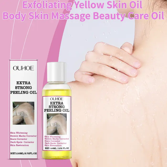 Huile exfoliante jaune pour la peau du corps