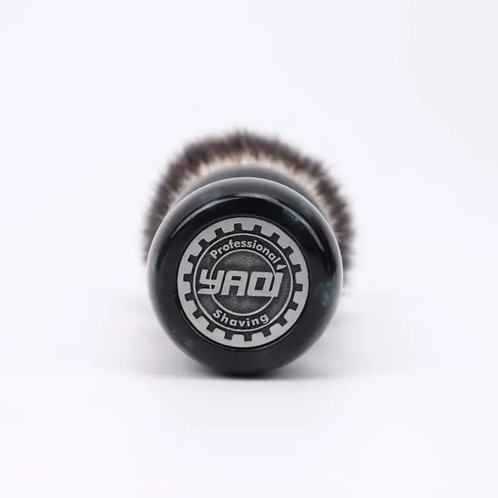 YAQI – brosse de rasage en poils synthétiques émeraude de nuit pour hommes, manche en résine, 26mm