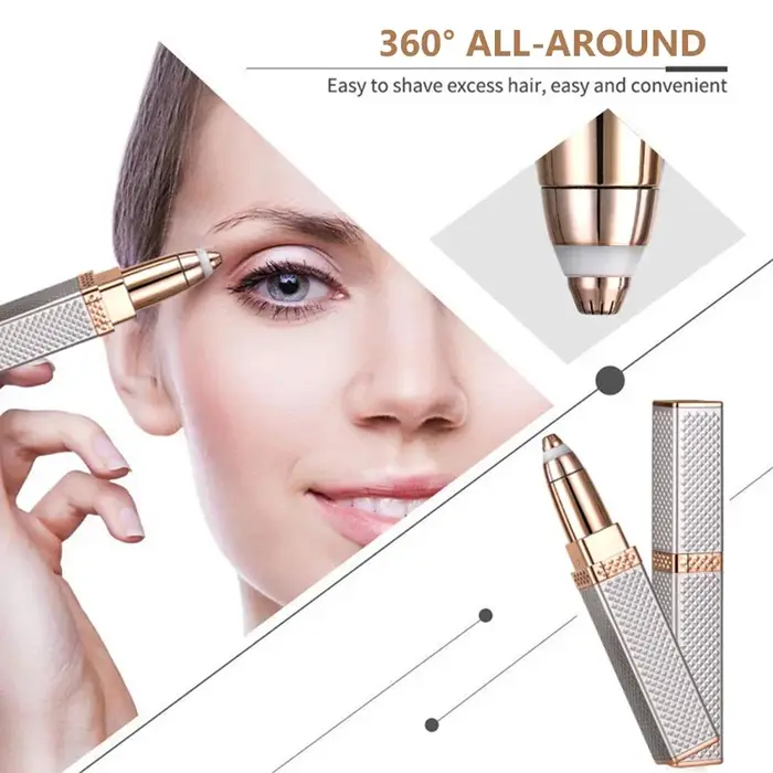 Dispositif d'épilation électrique multifonctionnel 2 en 1 avec lumière LED spécialement conçu pour le rasoir à sourcils