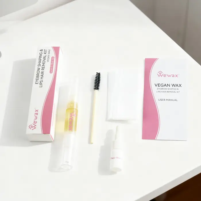 Kit de cire dépilatoire pour le visage WEWAX à l'odeur de miel, formule hypoallergénique douce pour