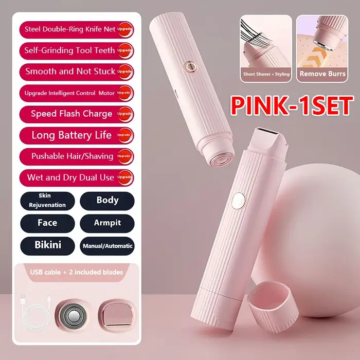 Rasoir électrique 2 en 1 pour femmes, épilation indolore, Rechargeable, tondeuse corporelle, aissell