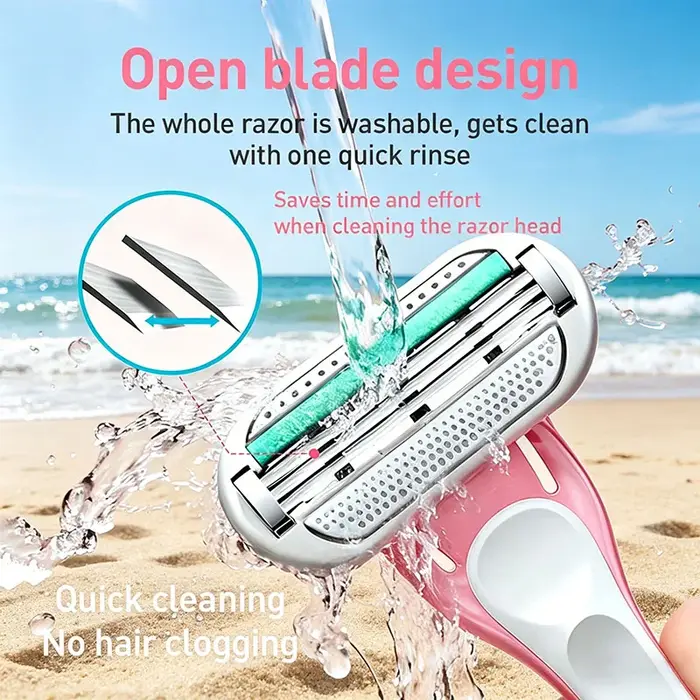 Gillette Little Knife Lady Special, lame ultra-fine à 3 couches, élimination des poils, manche antidérapant, rasoir à nettoyage rapide