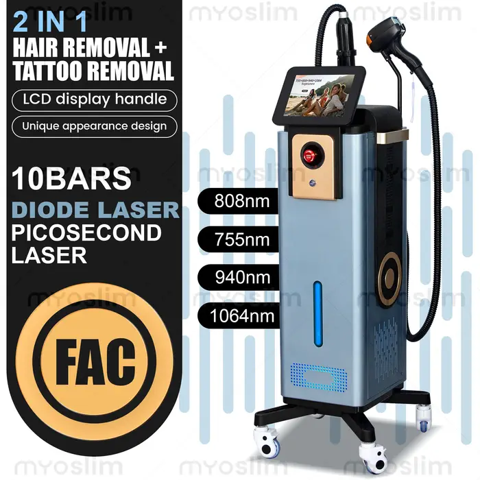 4000W Diode Laser 4 longueurs d'onde 755 808 940 1064nm Machine d'épilation permanente indolore pour le corps
