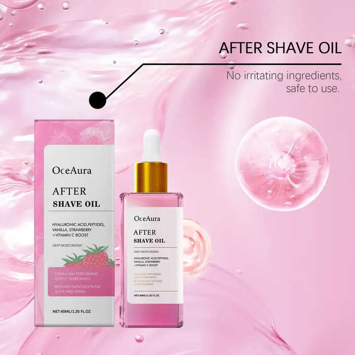 Huile après-rasage à la fraise et à la vanille