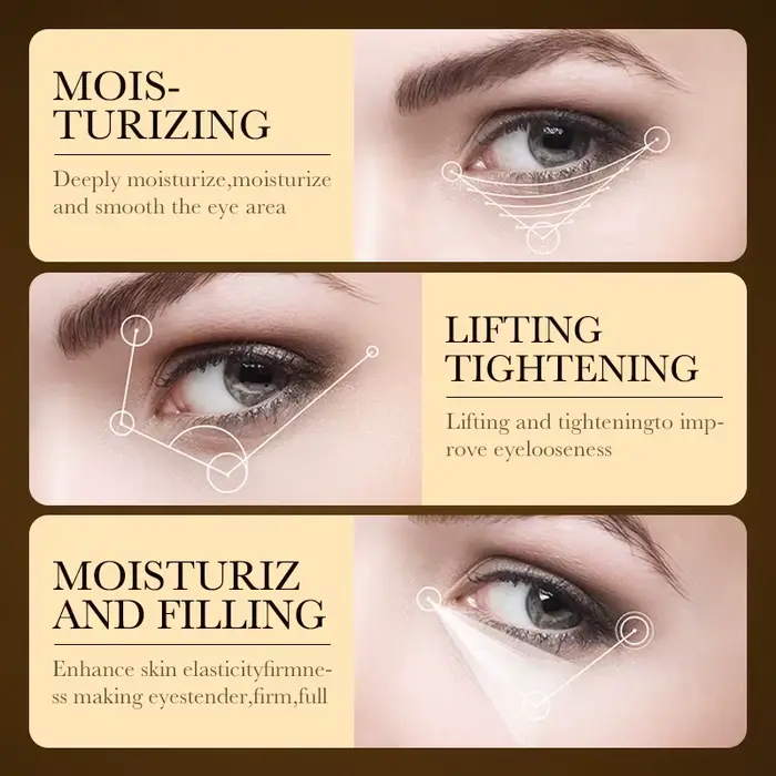Crème pour les yeux à l'acide hyaluronique or 24 carats