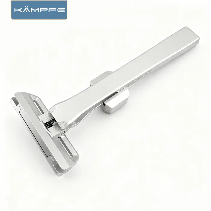 Rasoir manuel à lame simple KAMPFE Traditional K25 en aluminium, rasoir de voyage portable pour homm