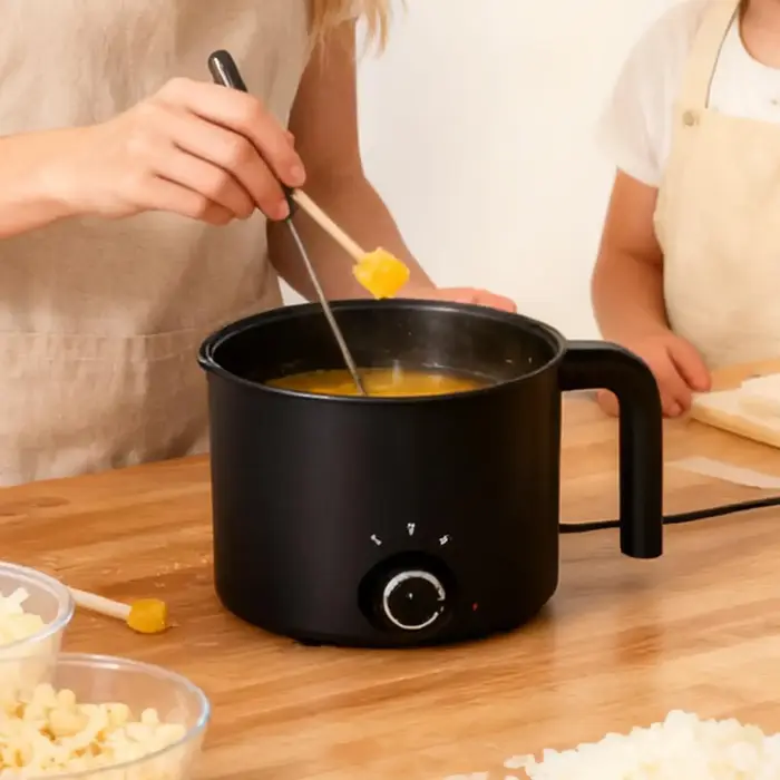 Pot à cire électrique en acier inoxydable de 1,5 L, grand format, antiadhésif, pour la fabrication de bougies