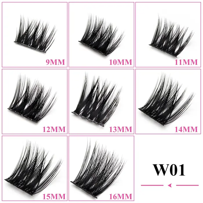 Nouveau russe 3D moelleux naturel segmenté cils bundle faux extension