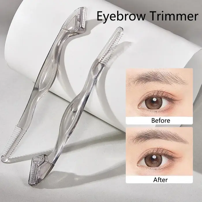 EyebloggTrimmer-Rasoir portable à double tête pour hommes et femmes, design pour les poils du visage, élimination des épilations, outils de maquillage, sécurité