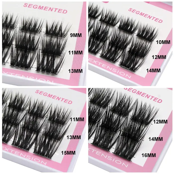 Nouveau russe 3D moelleux naturel segmenté cils bundle faux extension