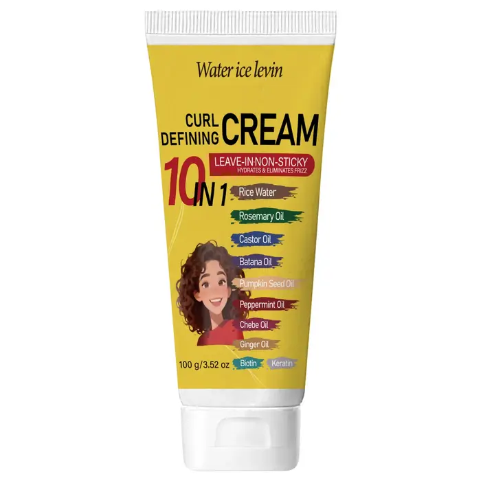 Crème définissante pour boucles 10-en-1 |   Formule sans rinçage non collante avec eau de riz et hui