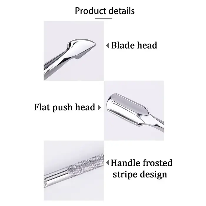 CuemployPusher-Outils de manucure en acier inoxydable