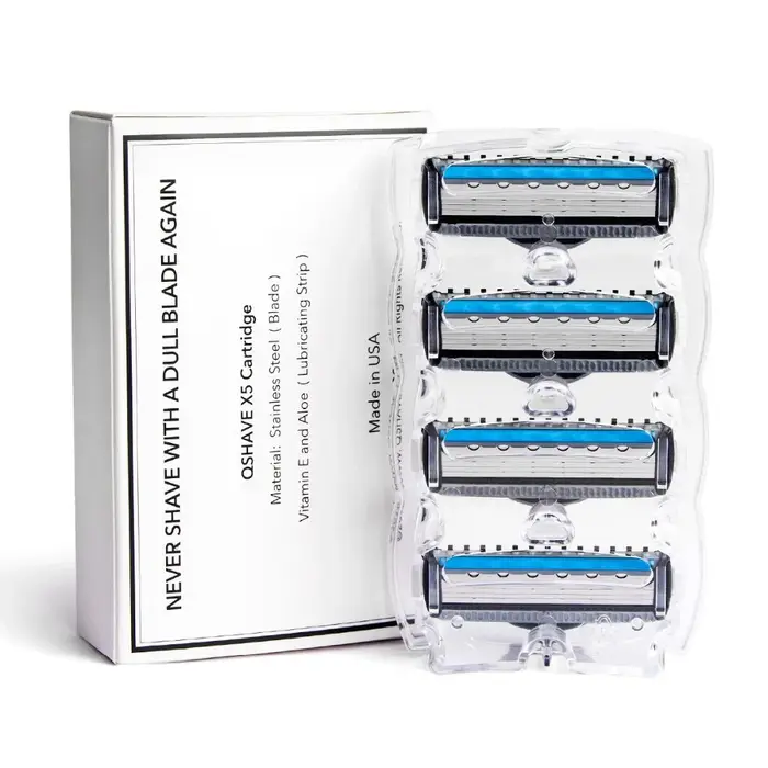 Qraser-rasoir pour hommes, rasoir manuel série bleue, recharge X5, lame Plus 1 lame de coupe, 12 car