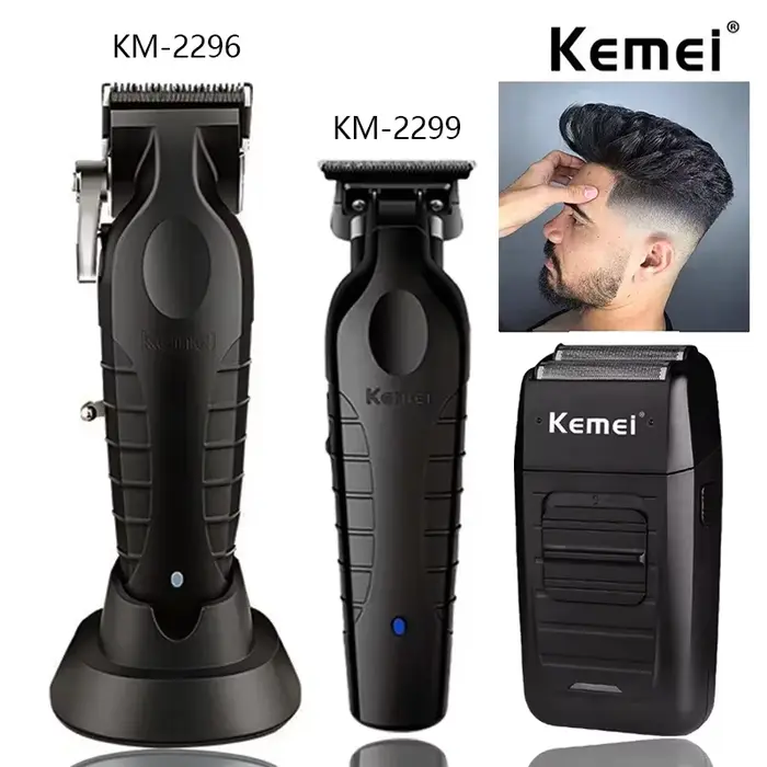 Kemei KM-2296 KM-2299 KM-1102 Kit de tondeuse à cheveux professionnelle rasoir électrique Machine de coupe