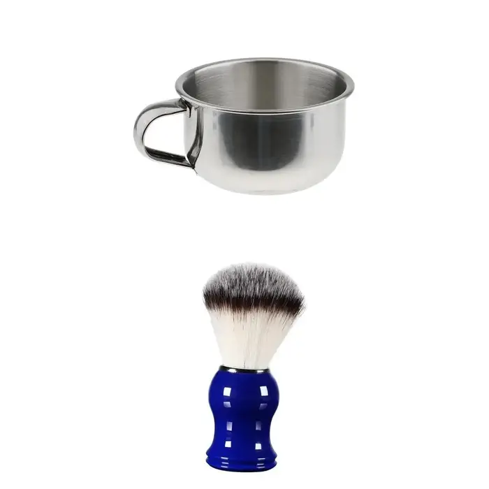 Ensemble de brosse à raser et tasse, bol en acier durable et brosse à barbe, kit de rasage pour homm
