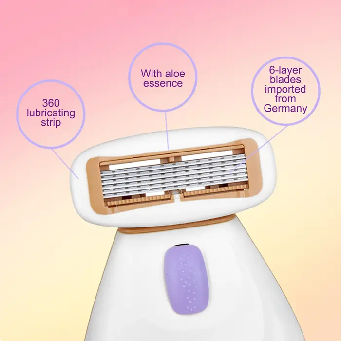 Rasoir de sécurité Portable à 6 lames pour femmes