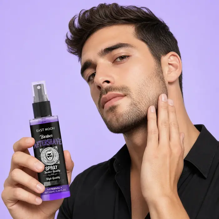 Spray après-rasage pour hommes, frais, apaisant, hydratant, doux, non-irritant, pour usage quotidien chez le barbier ou à la maison.