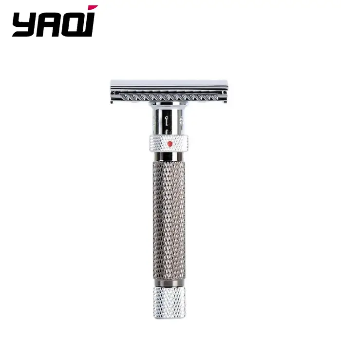 Yaqi – rasoir de sécurité réglable pour hommes, couleur Chrome et bronze à coupe finale