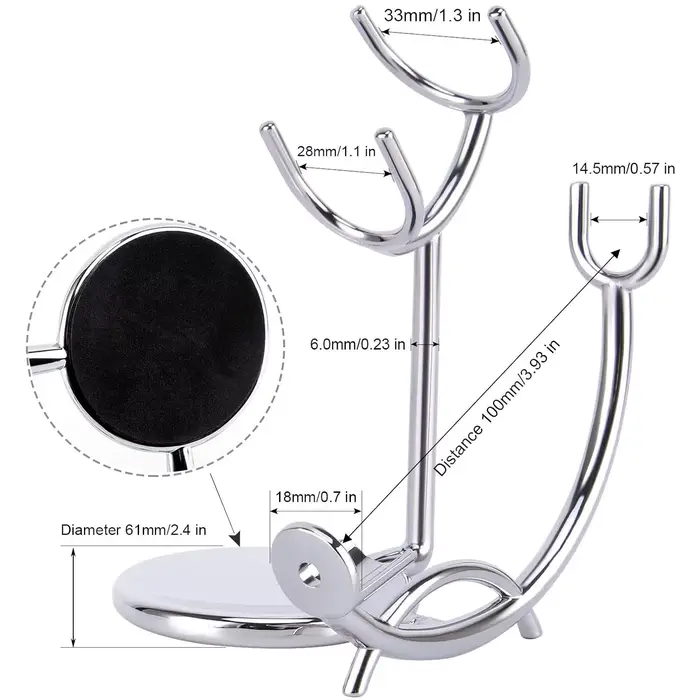 Support de rasage et bol de rasage Regina en acier inoxydable, incassable, degré de rouille, support