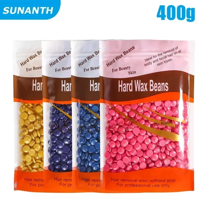500g/200g/50g haricots de cire dure pour épilation corps perle brésilienne européenne pour chauffe-cire