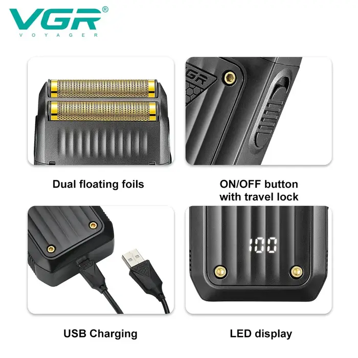 VGR Rasoirs électriques Rasoir homme électrique