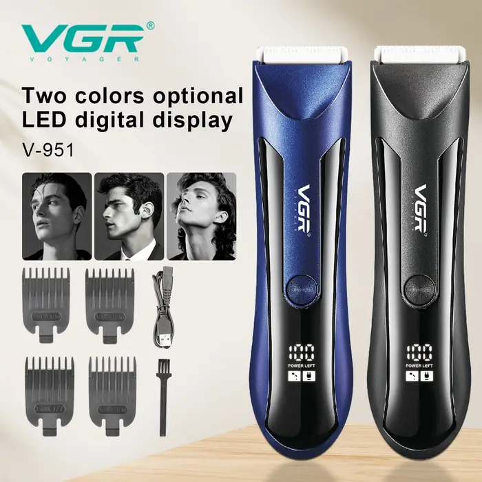 VGR 951 tondeuse à cheveux corps aine Rechargeable boule rasoir/tondeuse hommes électrique pubien barbe