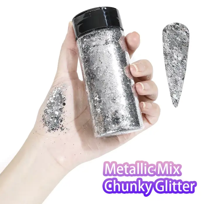 80g mélange métallique gros paillettes artisanat