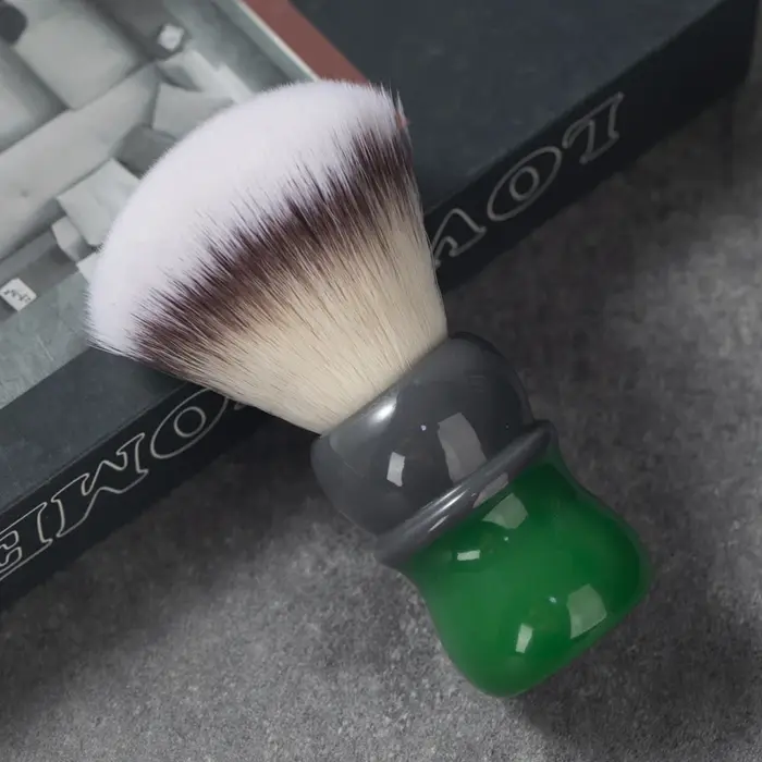 YAQI Mocha(Matcha) Brosse de rasage humide pour homme avec nœud haute résolution en cheveux synthéti