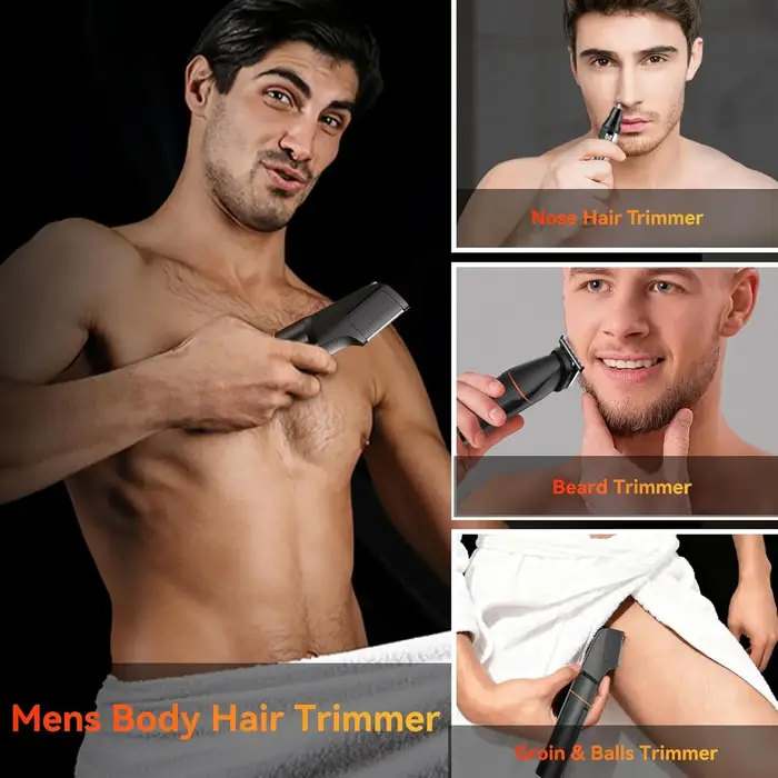 MAXGROOM Manscape corps tondeuse 4 en 1 IPX6 étanche pubien et aine rasage électrique Kit de toilettage pour hommes nez