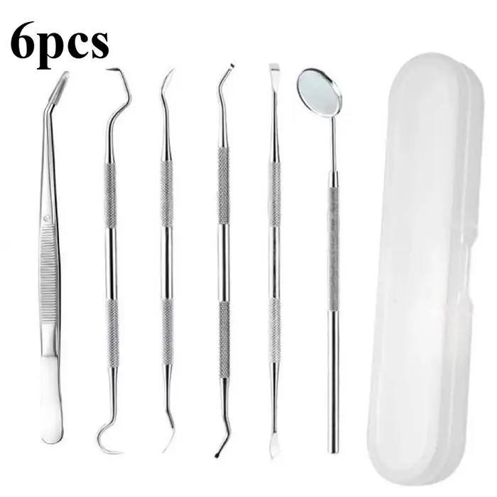 3/4/5/6/7 pièces outils de dentiste professionnel en acier inoxydable dissolvant de tartre cure-dent