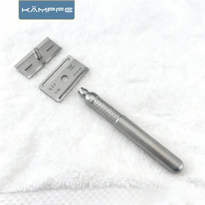 Rasoir de sécurité à double tranchant KAMPFE Premium en acier inoxydable 316L