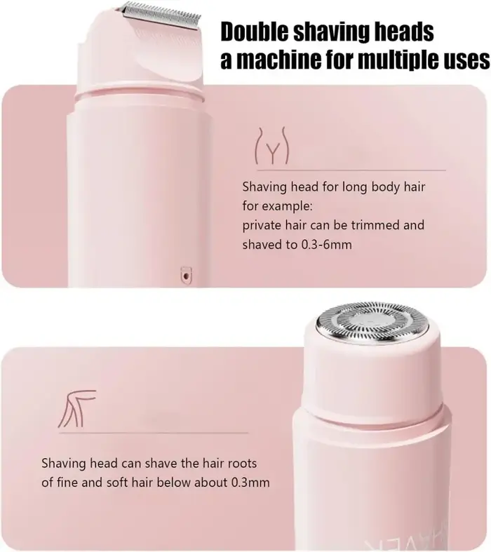 Épilateur électrique double tête rechargeable pour femme